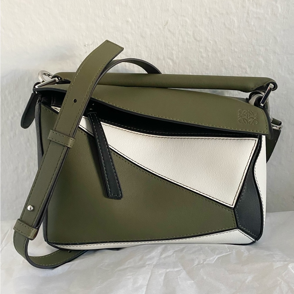 Loewe Puzzle Small Color-block Leather Shoulder Bag